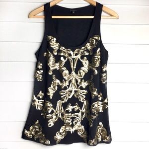 Express NWOT Women’s Black Sequin Blouse Sz L